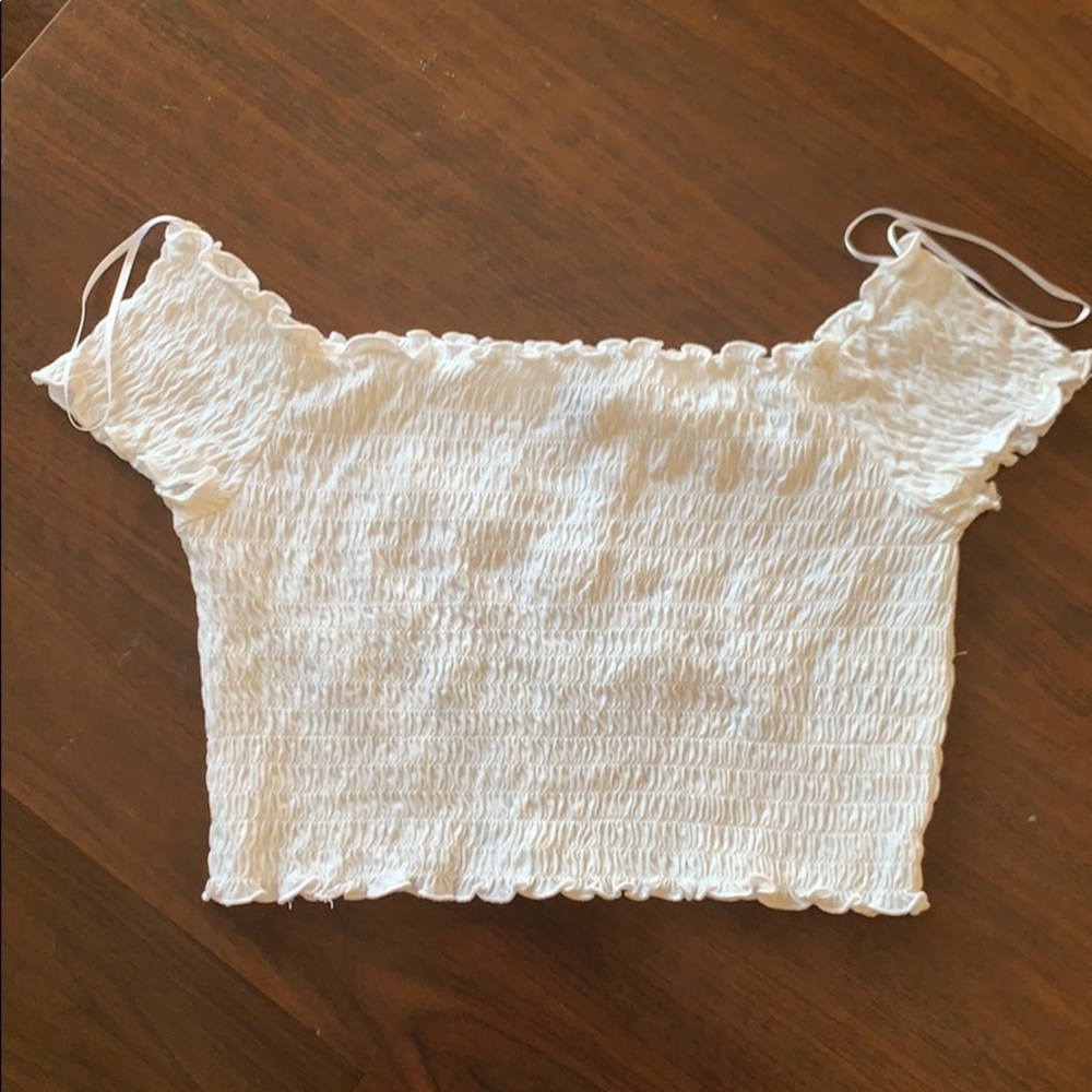 H&M off the shoulder scrunched top